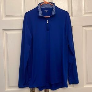 Land’s End Men’s 1/4 Zip Long Sleeved Pullover. Size M (38-40). Royal blue.